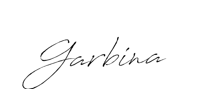 Design your own signature with our free online signature maker. With this signature software, you can create a handwritten (Antro_Vectra) signature for name Garbina. Garbina signature style 6 images and pictures png