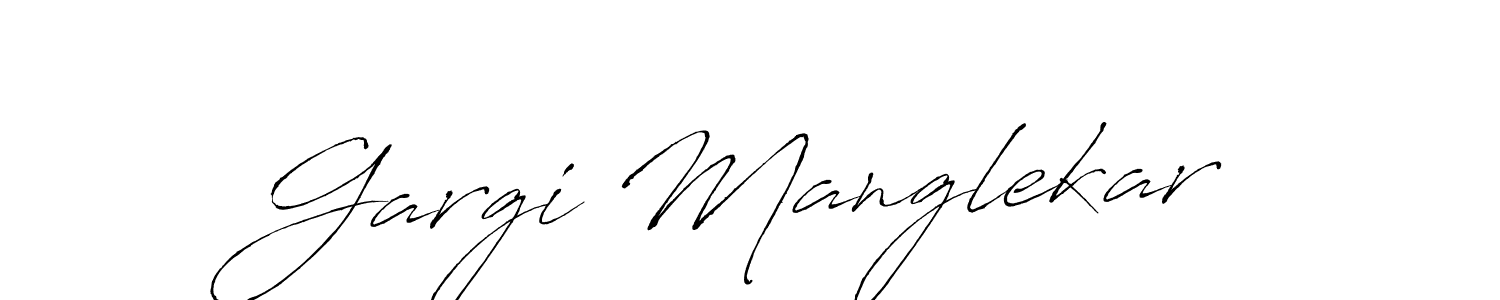 How to make Gargi Manglekar name signature. Use Antro_Vectra style for creating short signs online. This is the latest handwritten sign. Gargi Manglekar signature style 6 images and pictures png