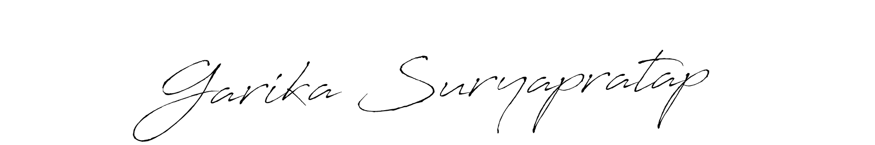 The best way (Antro_Vectra) to make a short signature is to pick only two or three words in your name. The name Garika Suryapratap include a total of six letters. For converting this name. Garika Suryapratap signature style 6 images and pictures png