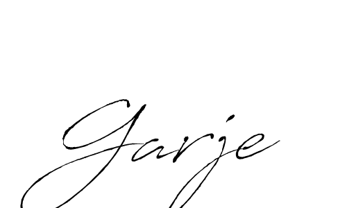Use a signature maker to create a handwritten signature online. With this signature software, you can design (Antro_Vectra) your own signature for name Garje. Garje signature style 6 images and pictures png