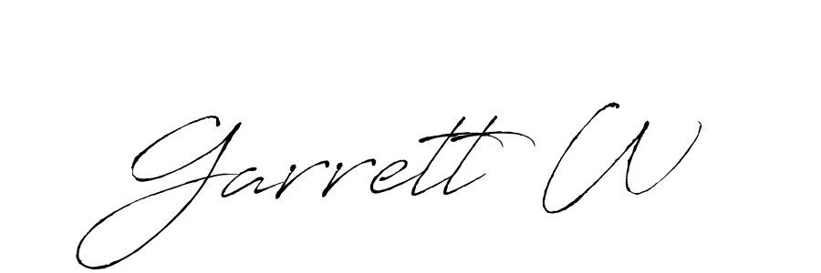 Garrett W stylish signature style. Best Handwritten Sign (Antro_Vectra) for my name. Handwritten Signature Collection Ideas for my name Garrett W. Garrett W signature style 6 images and pictures png