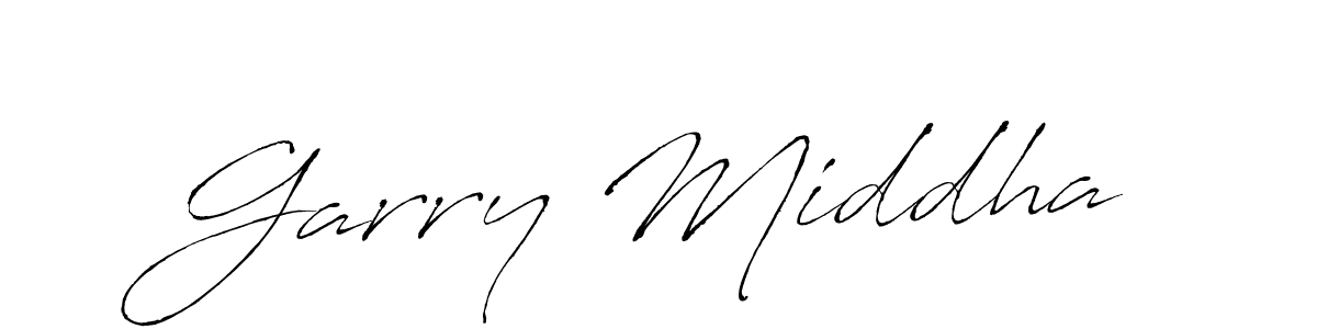 How to make Garry Middha name signature. Use Antro_Vectra style for creating short signs online. This is the latest handwritten sign. Garry Middha signature style 6 images and pictures png