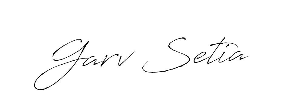 Design your own signature with our free online signature maker. With this signature software, you can create a handwritten (Antro_Vectra) signature for name Garv Setia. Garv Setia signature style 6 images and pictures png