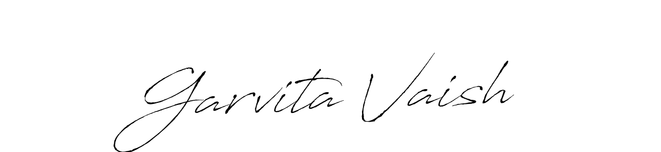 How to make Garvita Vaish name signature. Use Antro_Vectra style for creating short signs online. This is the latest handwritten sign. Garvita Vaish signature style 6 images and pictures png