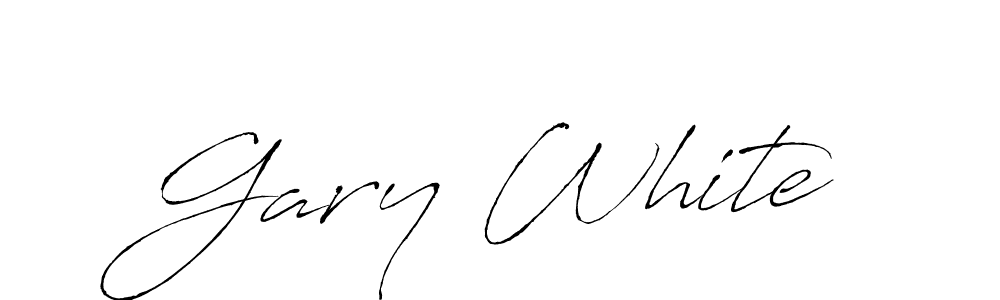 Gary White stylish signature style. Best Handwritten Sign (Antro_Vectra) for my name. Handwritten Signature Collection Ideas for my name Gary White. Gary White signature style 6 images and pictures png