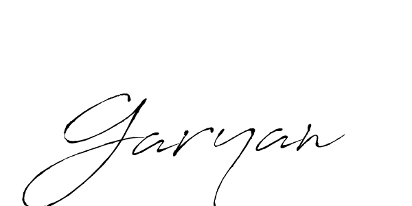 Use a signature maker to create a handwritten signature online. With this signature software, you can design (Antro_Vectra) your own signature for name Garyan. Garyan signature style 6 images and pictures png