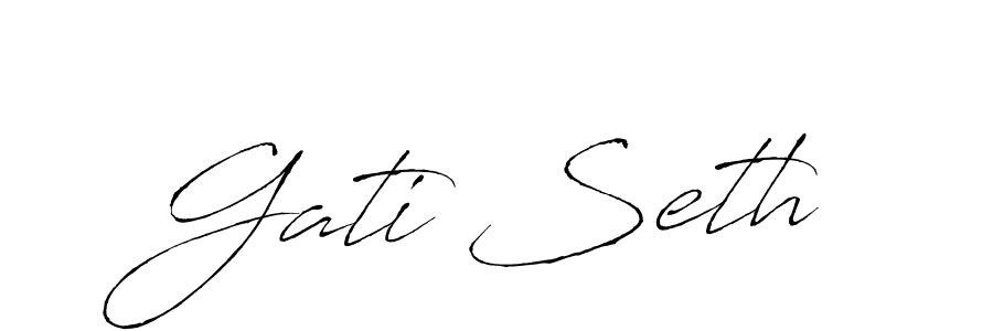 You should practise on your own different ways (Antro_Vectra) to write your name (Gati Seth) in signature. don't let someone else do it for you. Gati Seth signature style 6 images and pictures png