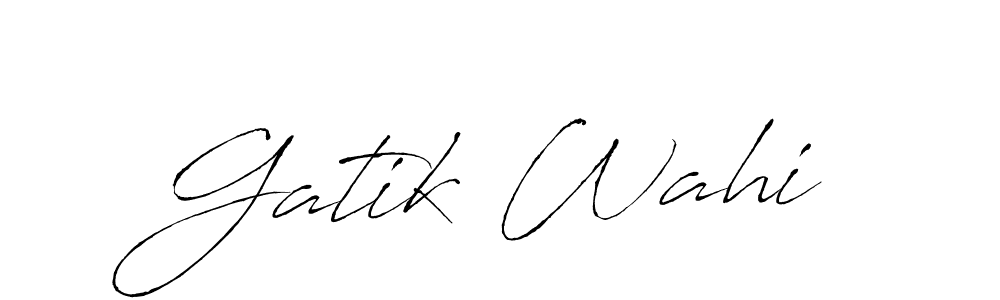 Also You can easily find your signature by using the search form. We will create Gatik Wahi name handwritten signature images for you free of cost using Antro_Vectra sign style. Gatik Wahi signature style 6 images and pictures png