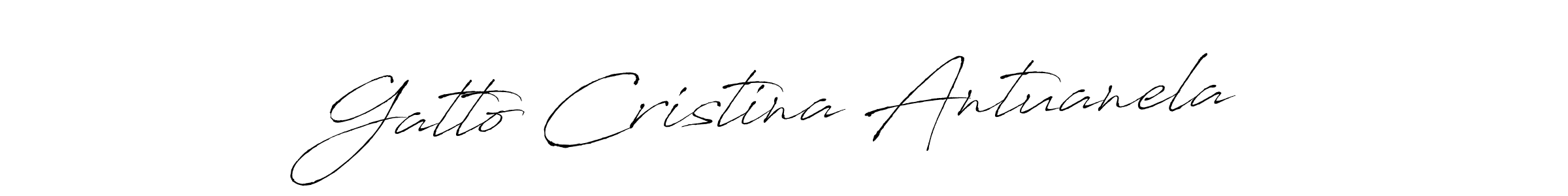 Make a beautiful signature design for name Gatto Cristina Antuanela. With this signature (Antro_Vectra) style, you can create a handwritten signature for free. Gatto Cristina Antuanela signature style 6 images and pictures png