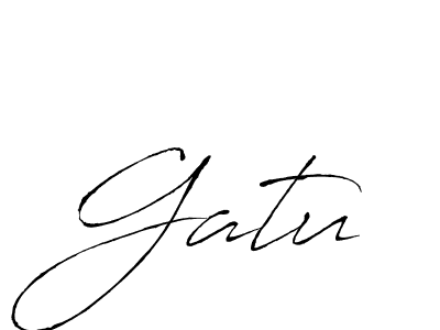 How to make Gatu signature? Antro_Vectra is a professional autograph style. Create handwritten signature for Gatu name. Gatu signature style 6 images and pictures png