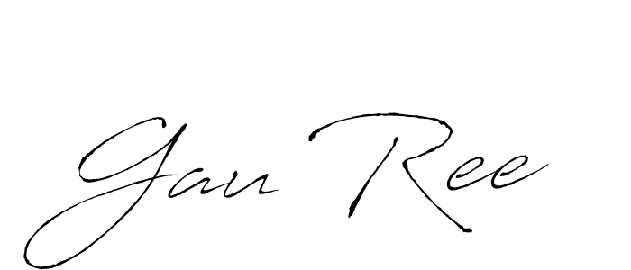 How to make Gau Ree name signature. Use Antro_Vectra style for creating short signs online. This is the latest handwritten sign. Gau Ree signature style 6 images and pictures png