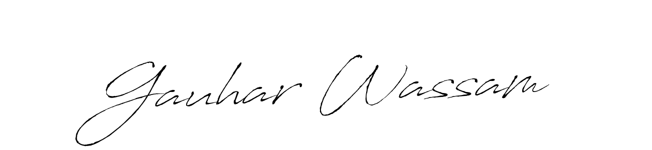 Design your own signature with our free online signature maker. With this signature software, you can create a handwritten (Antro_Vectra) signature for name Gauhar Wassam. Gauhar Wassam signature style 6 images and pictures png