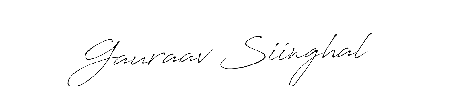 Antro_Vectra is a professional signature style that is perfect for those who want to add a touch of class to their signature. It is also a great choice for those who want to make their signature more unique. Get Gauraav Siinghal name to fancy signature for free. Gauraav Siinghal signature style 6 images and pictures png