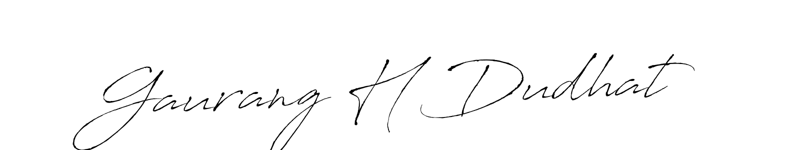 Design your own signature with our free online signature maker. With this signature software, you can create a handwritten (Antro_Vectra) signature for name Gaurang H Dudhat. Gaurang H Dudhat signature style 6 images and pictures png