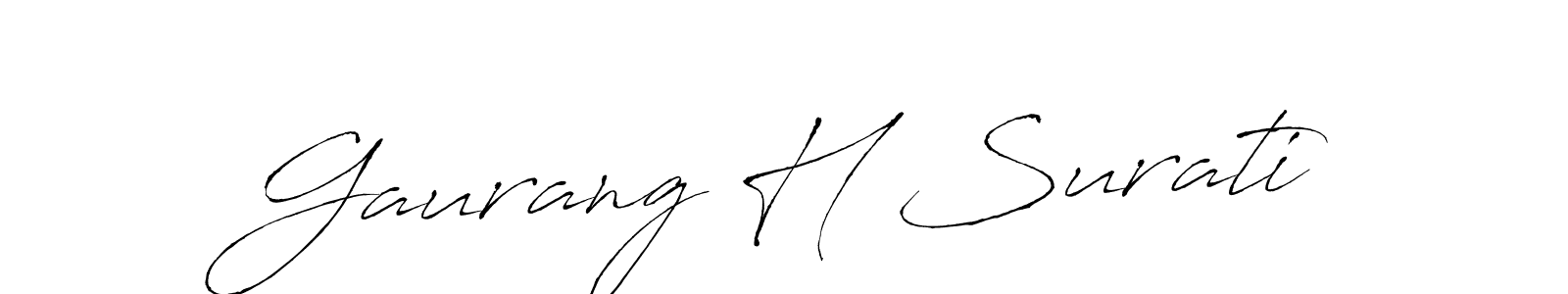 Gaurang H Surati stylish signature style. Best Handwritten Sign (Antro_Vectra) for my name. Handwritten Signature Collection Ideas for my name Gaurang H Surati. Gaurang H Surati signature style 6 images and pictures png
