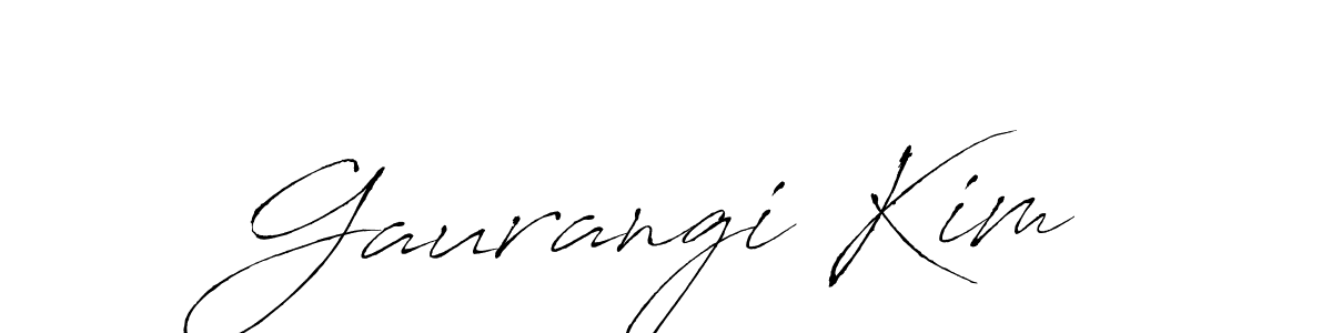 How to make Gaurangi Kim name signature. Use Antro_Vectra style for creating short signs online. This is the latest handwritten sign. Gaurangi Kim signature style 6 images and pictures png