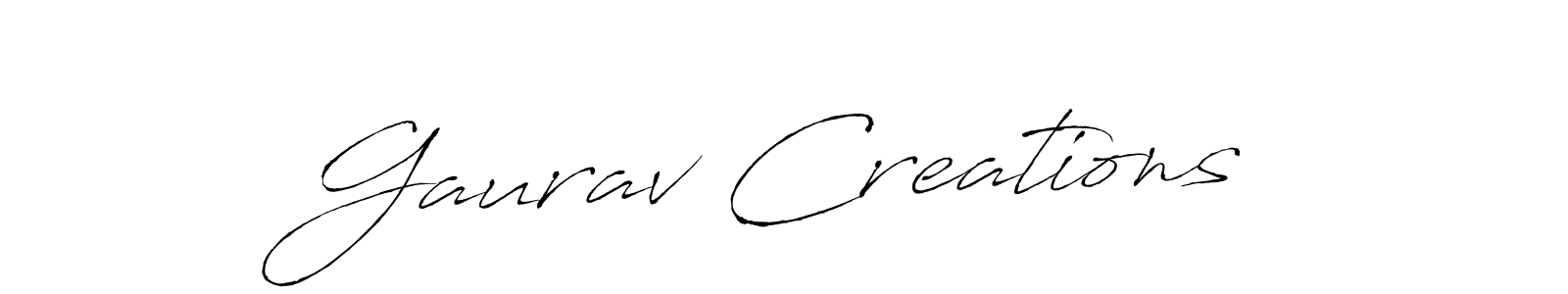 How to make Gaurav Creations name signature. Use Antro_Vectra style for creating short signs online. This is the latest handwritten sign. Gaurav Creations signature style 6 images and pictures png