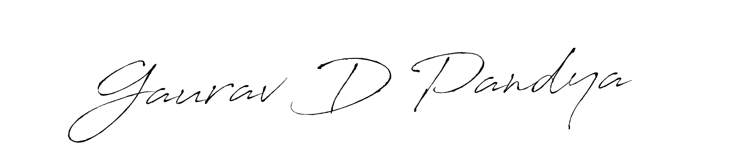 How to make Gaurav D Pandya name signature. Use Antro_Vectra style for creating short signs online. This is the latest handwritten sign. Gaurav D Pandya signature style 6 images and pictures png