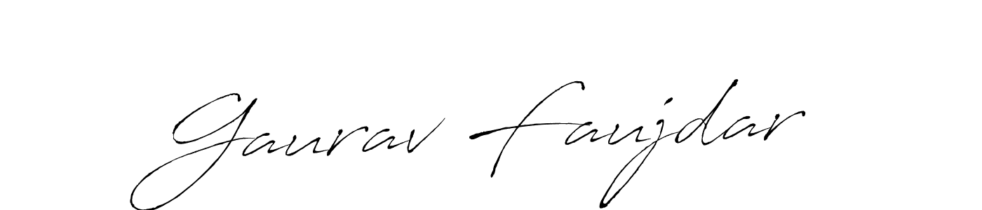 Make a beautiful signature design for name Gaurav Faujdar. With this signature (Antro_Vectra) style, you can create a handwritten signature for free. Gaurav Faujdar signature style 6 images and pictures png