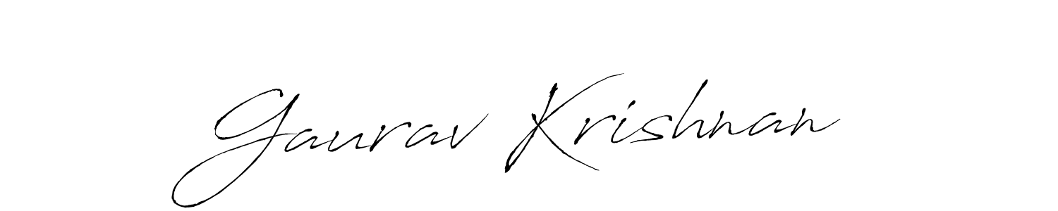 How to make Gaurav Krishnan name signature. Use Antro_Vectra style for creating short signs online. This is the latest handwritten sign. Gaurav Krishnan signature style 6 images and pictures png