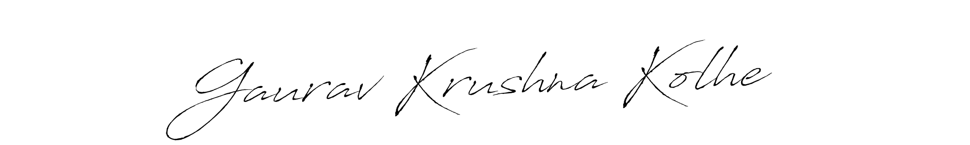 You should practise on your own different ways (Antro_Vectra) to write your name (Gaurav Krushna Kolhe) in signature. don't let someone else do it for you. Gaurav Krushna Kolhe signature style 6 images and pictures png