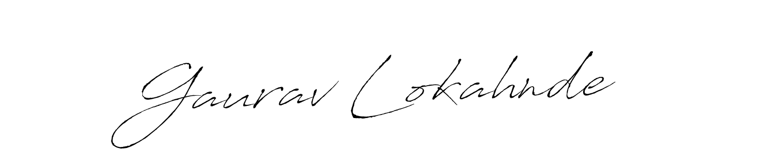 Design your own signature with our free online signature maker. With this signature software, you can create a handwritten (Antro_Vectra) signature for name Gaurav Lokahnde. Gaurav Lokahnde signature style 6 images and pictures png