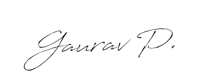 It looks lik you need a new signature style for name Gaurav P.. Design unique handwritten (Antro_Vectra) signature with our free signature maker in just a few clicks. Gaurav P. signature style 6 images and pictures png