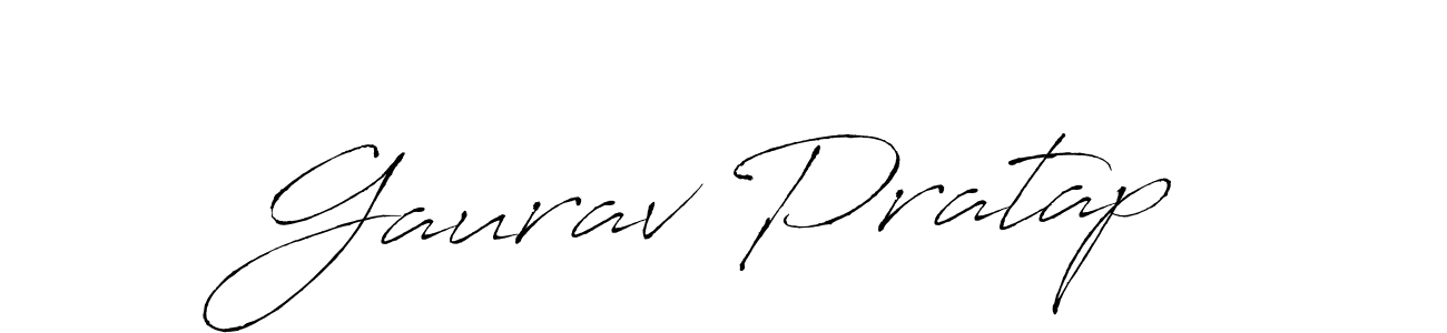 How to make Gaurav Pratap name signature. Use Antro_Vectra style for creating short signs online. This is the latest handwritten sign. Gaurav Pratap signature style 6 images and pictures png