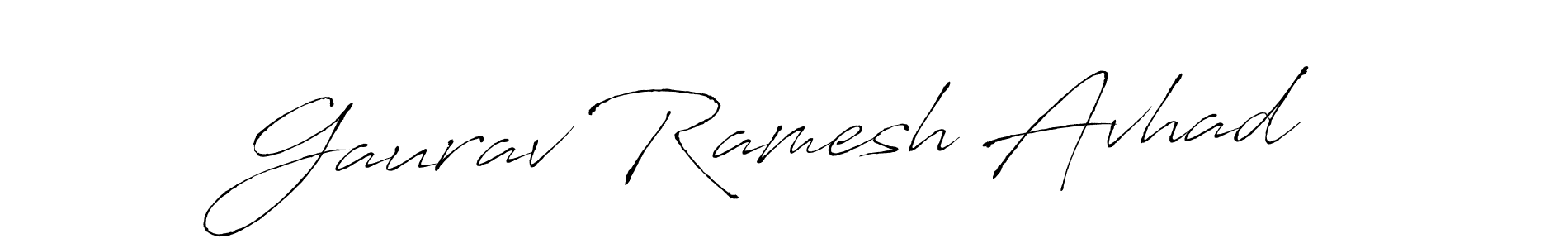 Make a beautiful signature design for name Gaurav Ramesh Avhad. With this signature (Antro_Vectra) style, you can create a handwritten signature for free. Gaurav Ramesh Avhad signature style 6 images and pictures png