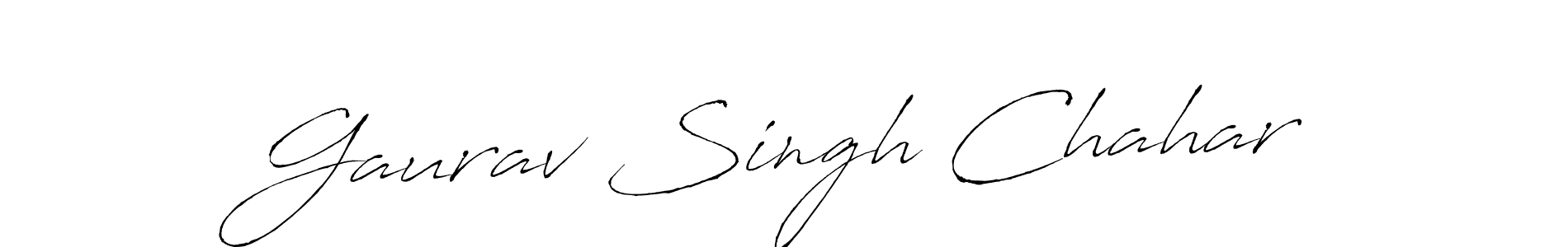 Make a beautiful signature design for name Gaurav Singh Chahar. With this signature (Antro_Vectra) style, you can create a handwritten signature for free. Gaurav Singh Chahar signature style 6 images and pictures png