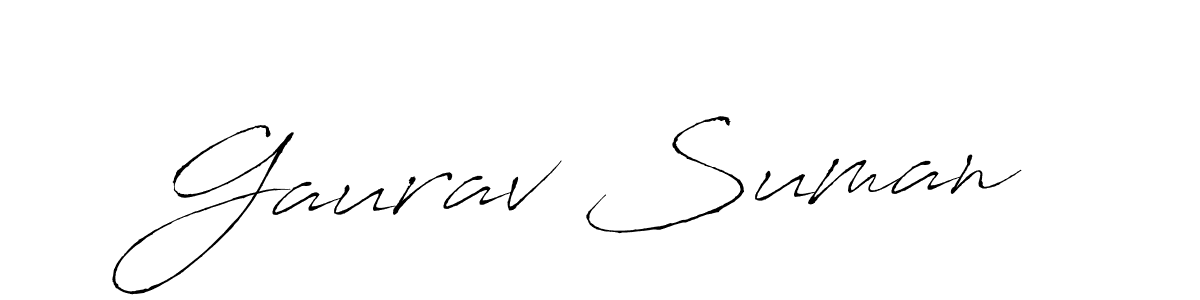 Create a beautiful signature design for name Gaurav Suman. With this signature (Antro_Vectra) fonts, you can make a handwritten signature for free. Gaurav Suman signature style 6 images and pictures png