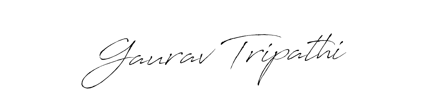 How to make Gaurav Tripathi name signature. Use Antro_Vectra style for creating short signs online. This is the latest handwritten sign. Gaurav Tripathi signature style 6 images and pictures png