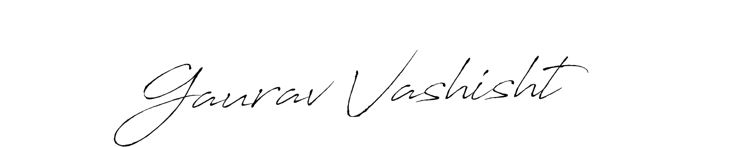 Design your own signature with our free online signature maker. With this signature software, you can create a handwritten (Antro_Vectra) signature for name Gaurav Vashisht. Gaurav Vashisht signature style 6 images and pictures png