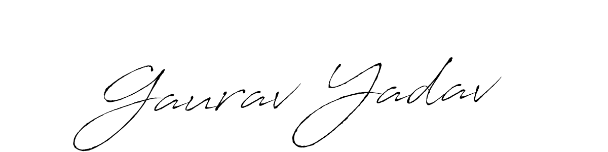 How to make Gaurav Yadav name signature. Use Antro_Vectra style for creating short signs online. This is the latest handwritten sign. Gaurav Yadav signature style 6 images and pictures png