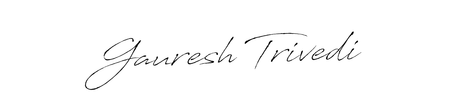 How to make Gauresh Trivedi name signature. Use Antro_Vectra style for creating short signs online. This is the latest handwritten sign. Gauresh Trivedi signature style 6 images and pictures png
