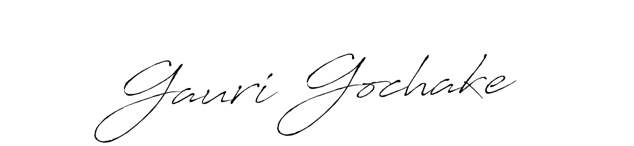 How to make Gauri Gochake name signature. Use Antro_Vectra style for creating short signs online. This is the latest handwritten sign. Gauri Gochake signature style 6 images and pictures png