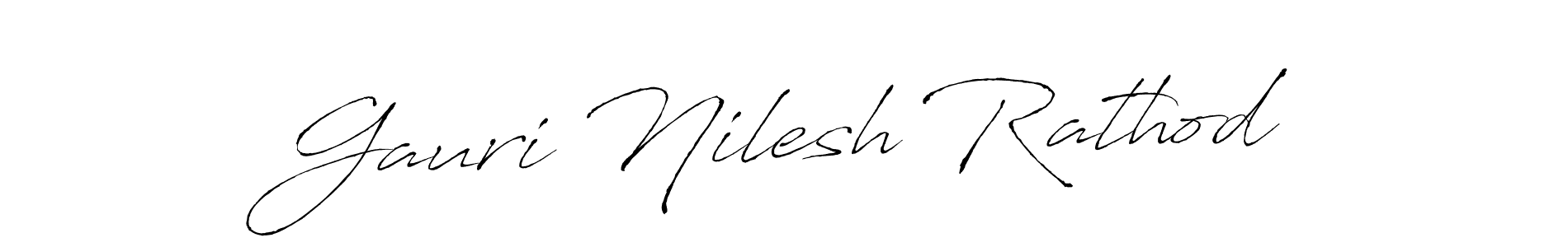 How to make Gauri Nilesh Rathod name signature. Use Antro_Vectra style for creating short signs online. This is the latest handwritten sign. Gauri Nilesh Rathod signature style 6 images and pictures png