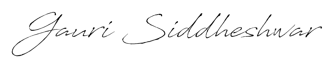 Stand out with a creative autograph for Gauri Siddheshwar. The Antro_Vectra styling blends modern aesthetics with classic signature flourishes. Gauri Siddheshwar signature style 6 images and pictures png