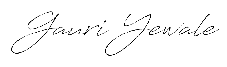 A sleek calligraphic signature for name Gauri Yewale utilizing Antro_Vectra styling. Great for adding personal signatures to photos and art. Gauri Yewale signature style 6 images and pictures png