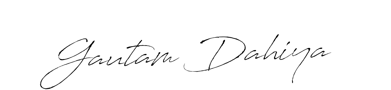 How to make Gautam Dahiya name signature. Use Antro_Vectra style for creating short signs online. This is the latest handwritten sign. Gautam Dahiya signature style 6 images and pictures png