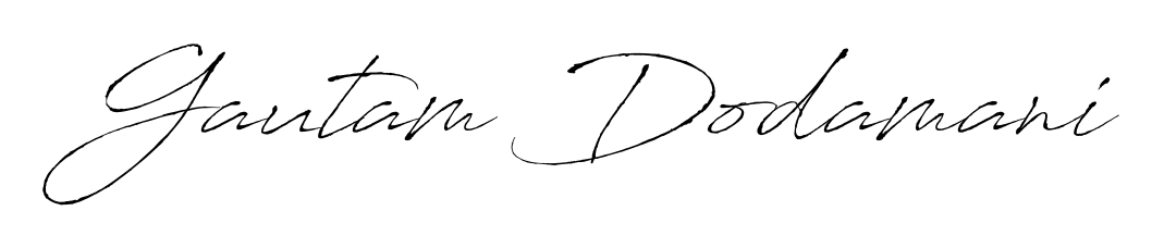 The Antro_Vectra font transforms the name Gautam Dodamani into an executive sign with sharp precision and distinguished character. Gautam Dodamani signature style 6 images and pictures png
