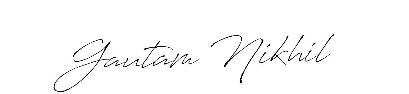 You should practise on your own different ways (Antro_Vectra) to write your name (Gautam Nikhil) in signature. don't let someone else do it for you. Gautam Nikhil signature style 6 images and pictures png