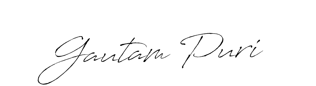 Make a beautiful signature design for name Gautam Puri. With this signature (Antro_Vectra) style, you can create a handwritten signature for free. Gautam Puri signature style 6 images and pictures png