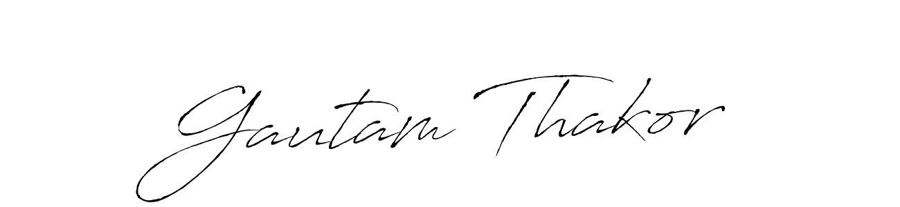Create a beautiful signature design for name Gautam Thakor. With this signature (Antro_Vectra) fonts, you can make a handwritten signature for free. Gautam Thakor signature style 6 images and pictures png