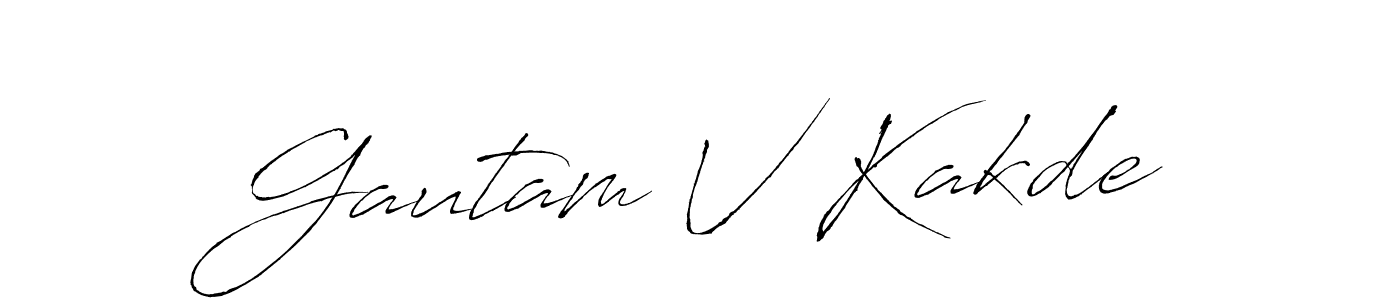 Create a beautiful signature design for name Gautam V Kakde. With this signature (Antro_Vectra) fonts, you can make a handwritten signature for free. Gautam V Kakde signature style 6 images and pictures png