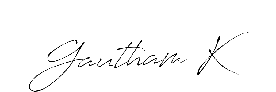 Use a signature maker to create a handwritten signature online. With this signature software, you can design (Antro_Vectra) your own signature for name Gautham K. Gautham K signature style 6 images and pictures png