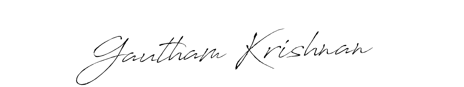 Create a beautiful signature design for name Gautham Krishnan. With this signature (Antro_Vectra) fonts, you can make a handwritten signature for free. Gautham Krishnan signature style 6 images and pictures png