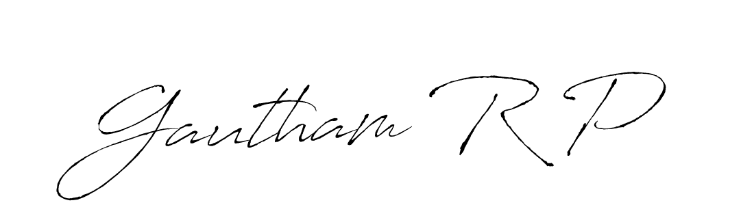 How to make Gautham R P name signature. Use Antro_Vectra style for creating short signs online. This is the latest handwritten sign. Gautham R P signature style 6 images and pictures png