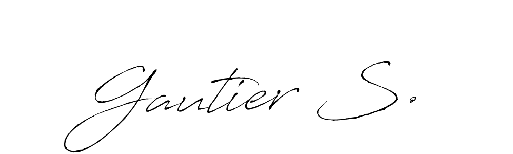 Make a beautiful signature design for name Gautier S.. With this signature (Antro_Vectra) style, you can create a handwritten signature for free. Gautier S. signature style 6 images and pictures png