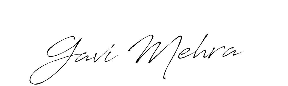 How to make Gavi Mehra name signature. Use Antro_Vectra style for creating short signs online. This is the latest handwritten sign. Gavi Mehra signature style 6 images and pictures png